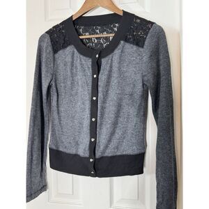 PRINCESS Vera Wang Small y2k button up sweater Hearts Lace Whimsigoth Fairy